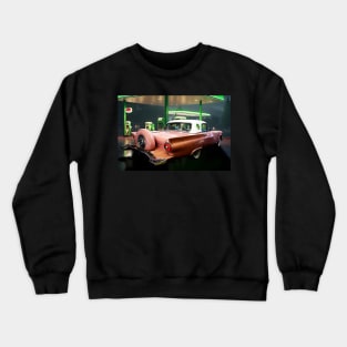 1957 Ford Thunderbird at the Old Gas Station Crewneck Sweatshirt